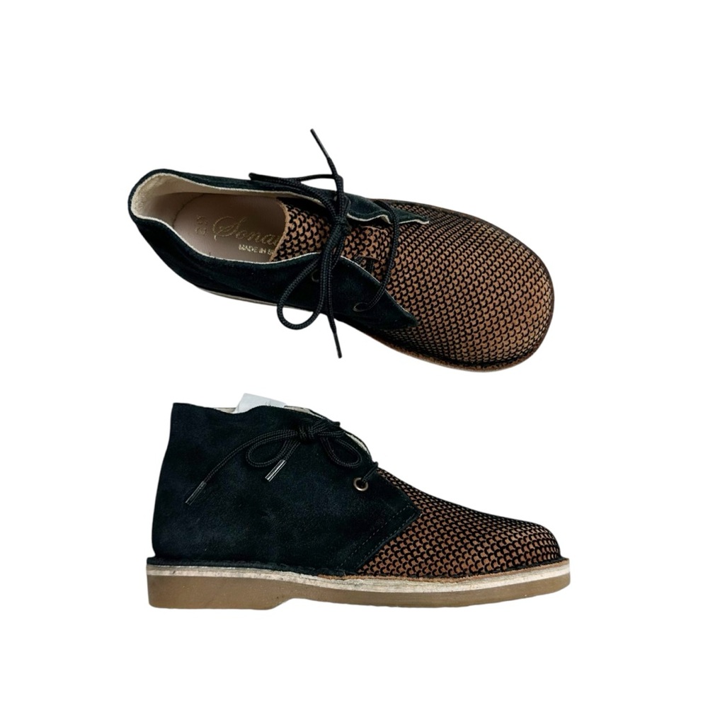 New! Sonatina two tone leather lace boots